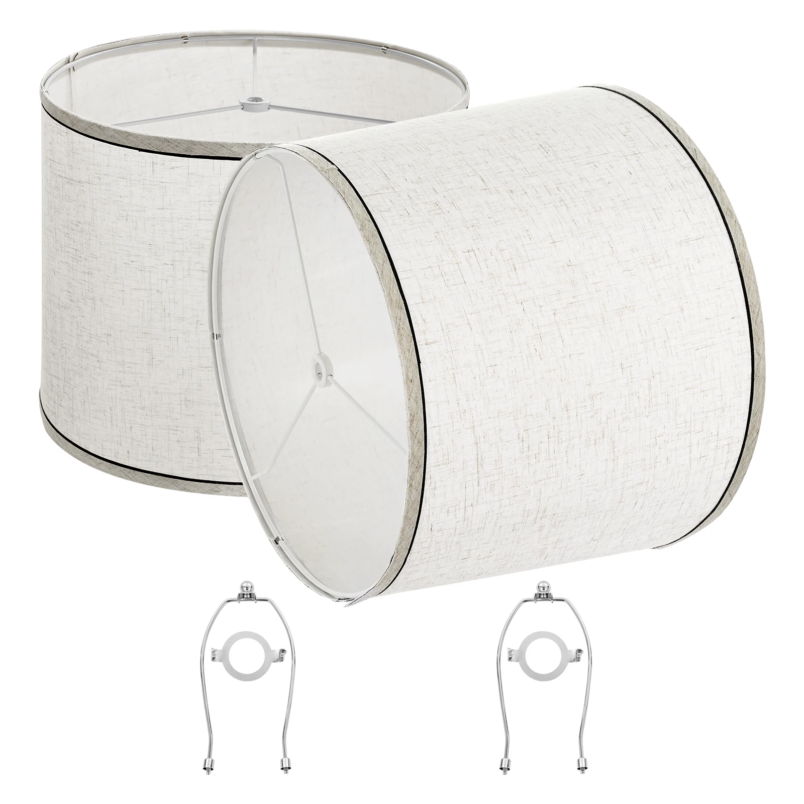 

SucceBuy Lamp Shade 2 Set 11 in Top x 13 in Bottom x 10 in High (Spider Fitter) with Harp for Table & Floor Lamps Pendant Lights