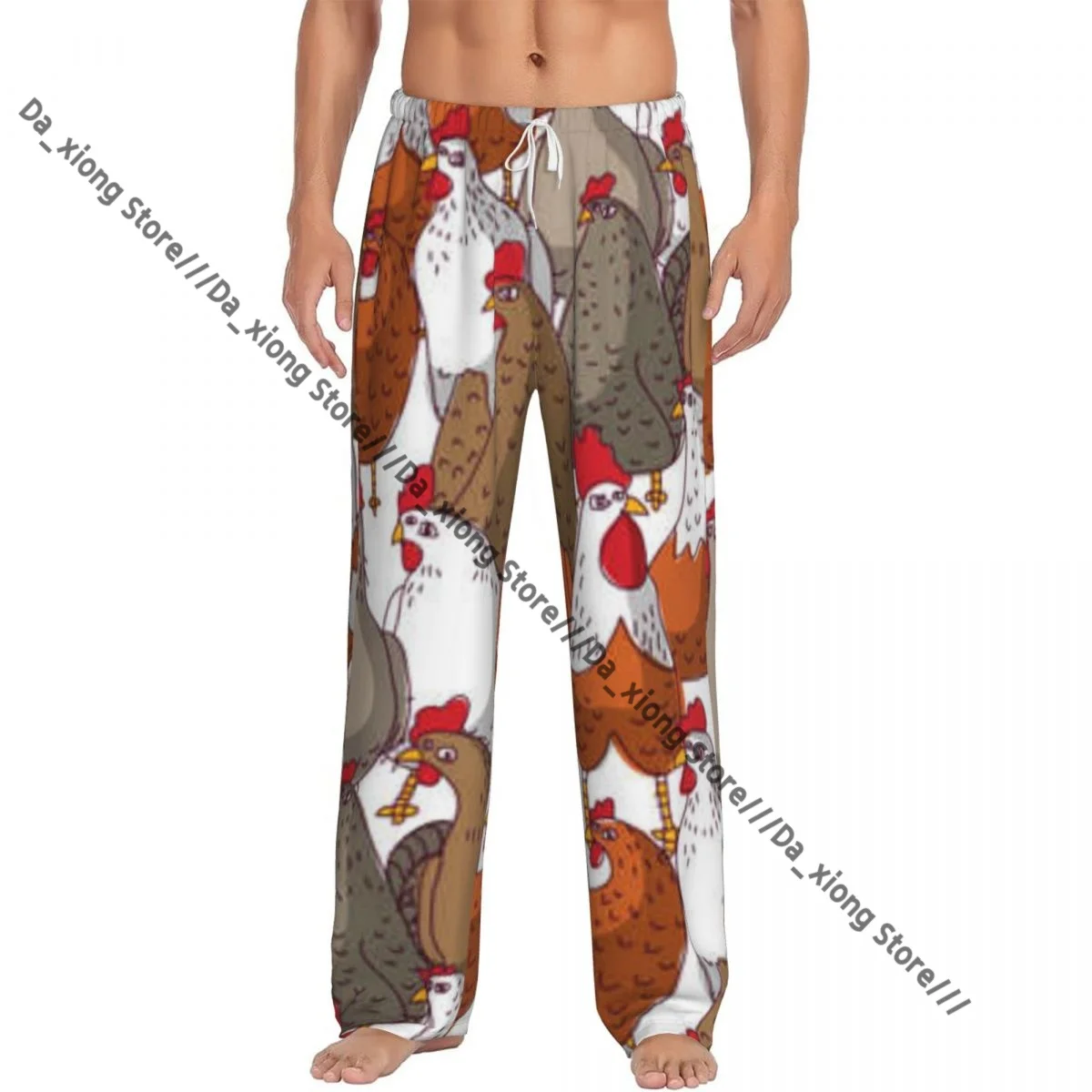 Men Sleep Bottoms Male Lounge Trousers Men's Chicken Pattern Pajama Pants