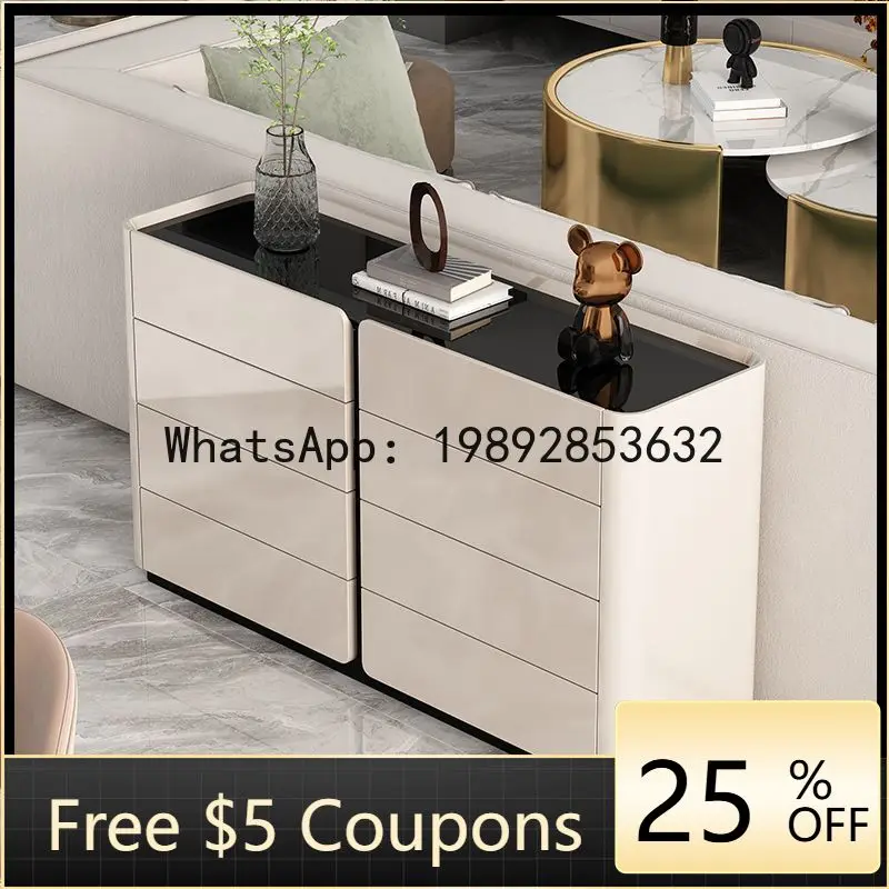 

Z2 Lacquered Chest of Drawers Bedroom Bedside Cabinet Small Apartment Living Room Wall-Mounted Large Capacity Storage Cabinet