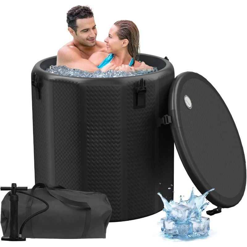 Large Cold Plunge Tub with Lid, 186 Gal Inflatable Cold Bath Tub, Heavy Duty Five Layers Cold Plunge Tub, home.