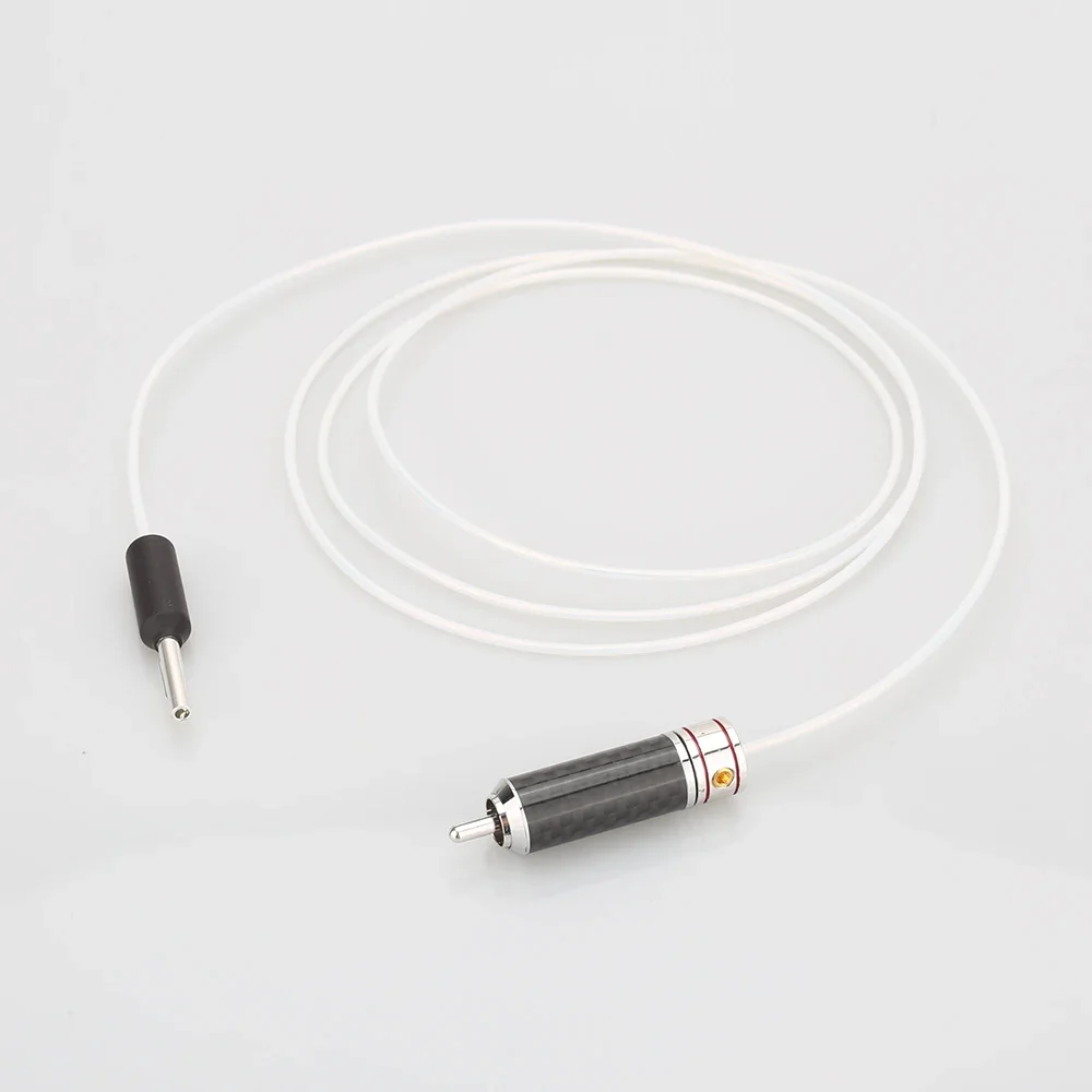 HIFI  Audio Silver Banana Cable To RCA Cable For GND Amplifier Decoder Speaker Audio Grounding Box Tuning Box 