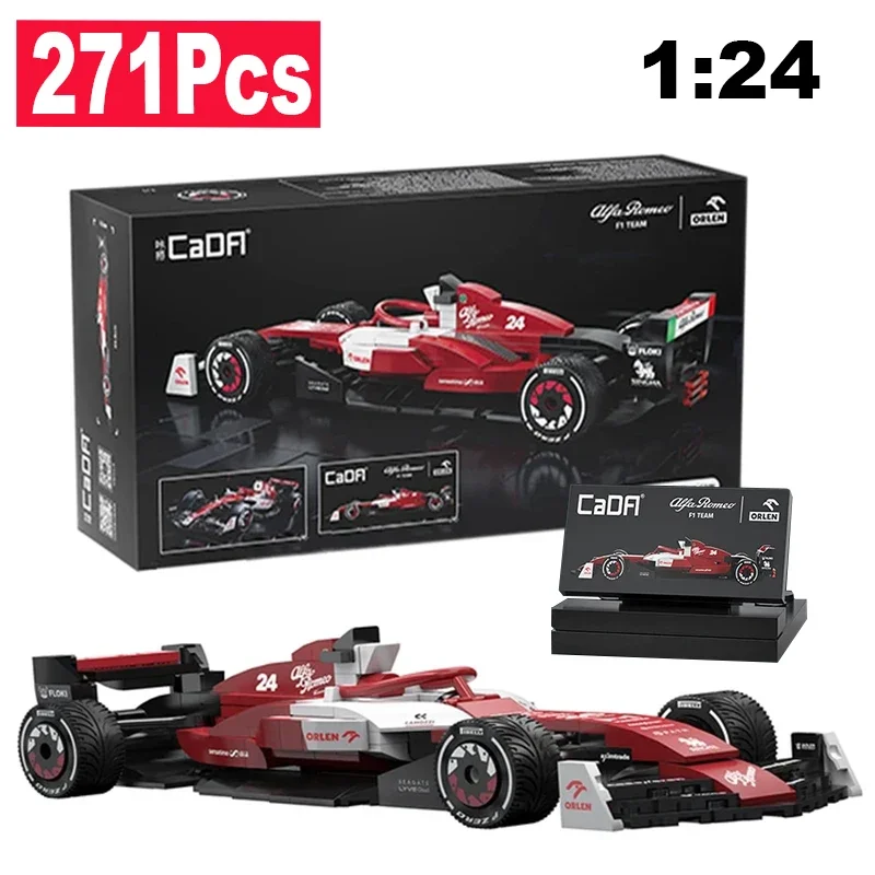 1:24 Alfa Romeo Formula-1 Racing Car F1 Racing Car C42 Sports Car Model Building Blocks City Racing Car Bricks Toys Kid Gift