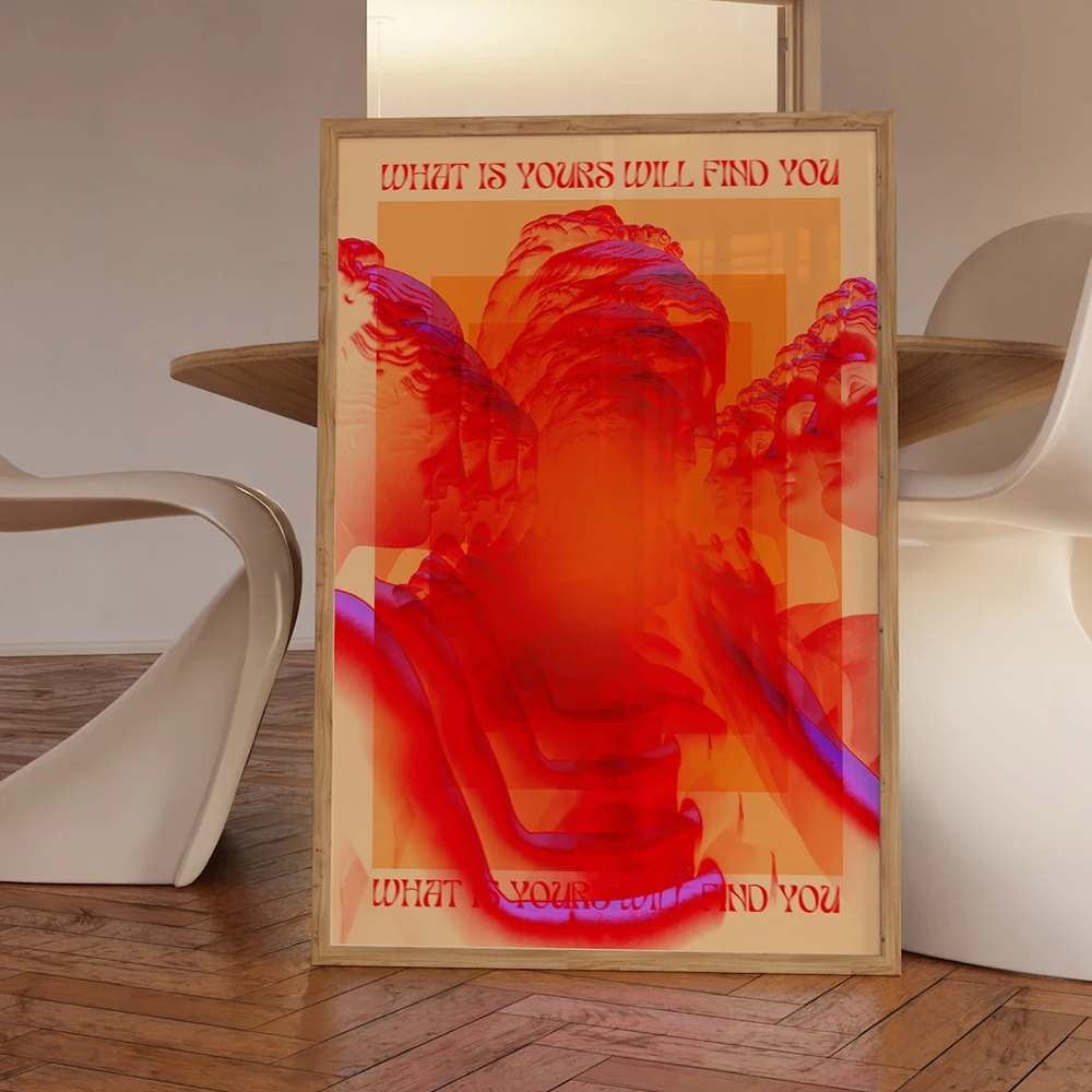 Modern Trendy Abstract Affirmation 70s Vintage Wall Art Prints Canvas Painting Poster Picture For Living Room Home Decor