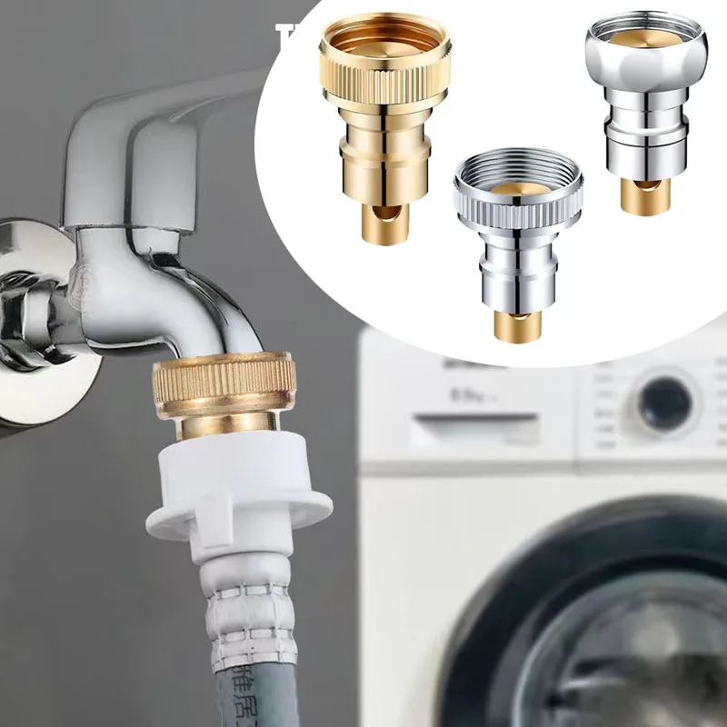 All Copper Inner Core Special Water Stop Valve for Washing Machine Faucet Universal Anti Falling Automatic Check Valve