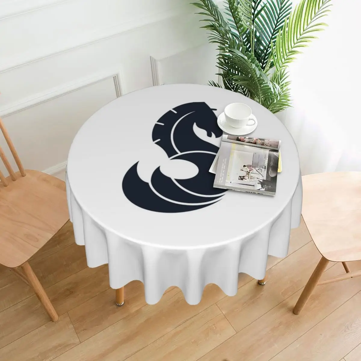 Beneteau Yachts Waterproof Round Tablecloth Oilproof Table Cloth for Kitchen Events Dining Table Cover 60 inches