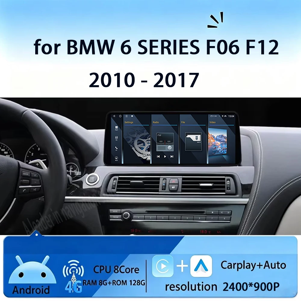 Reproductor Multimedia para Auto con Sistema Android 16 CIC NBT EVO para BMW Serie 6 F06 F12 2010 2011 - 2017, Carplay, DSP, 4G, GPS, Bluetooth
