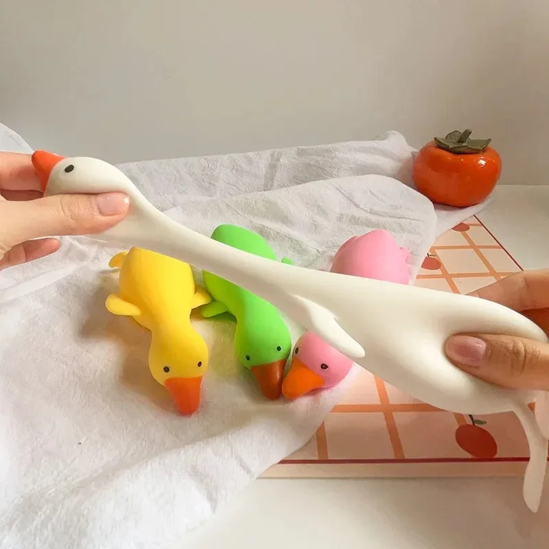 Pato antiestrés para niños, juguetes para apretar, ganso, lindos animales Kawaii, juguetes de ventilación para niños y adultos, juguetes elásticos de descompresión para niños