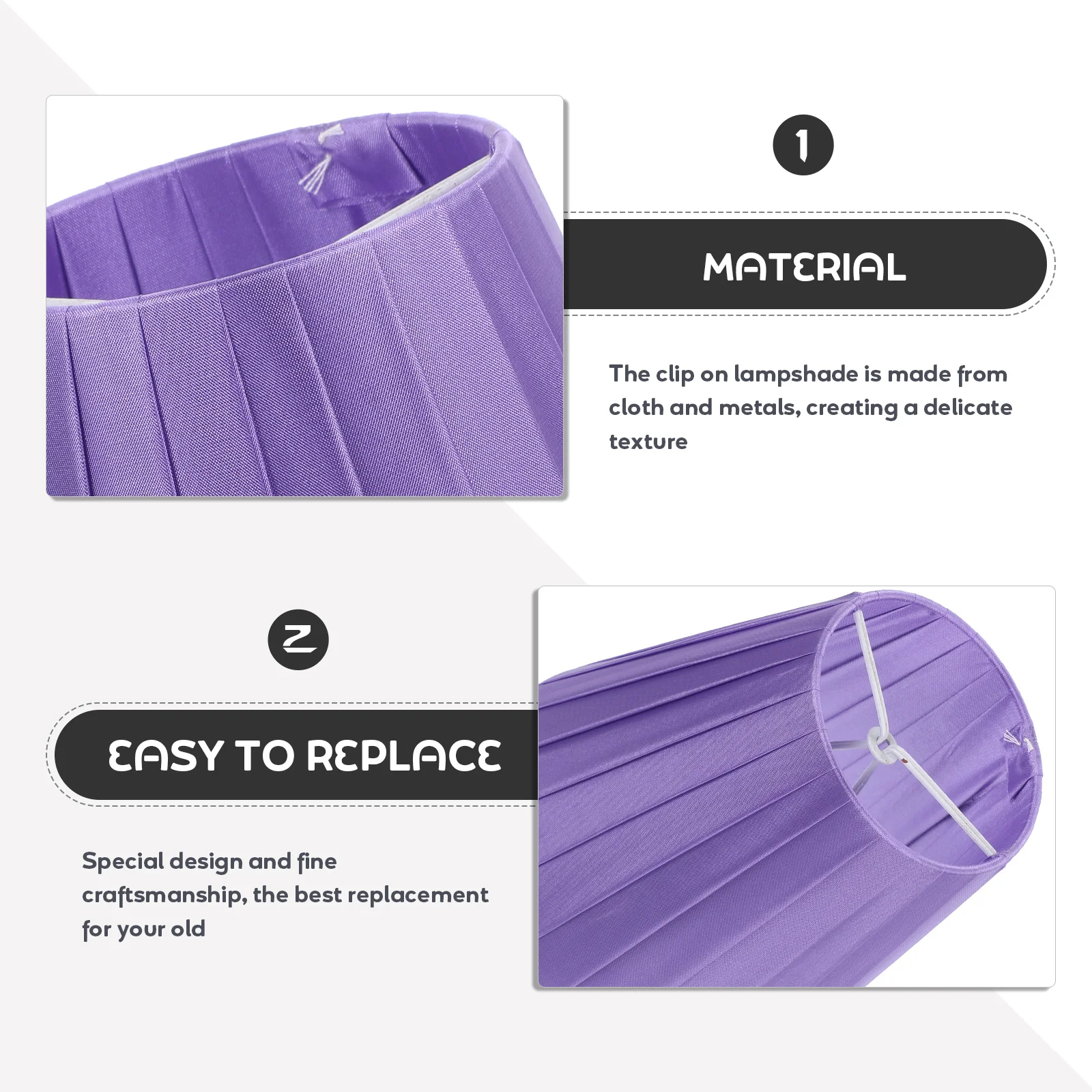 

E27 E14 Lampshade Cloth Metal Bedroom Table Floor Lamps Small Barrel Drum Replacement Purple 20 Vintage Lighting Accessories