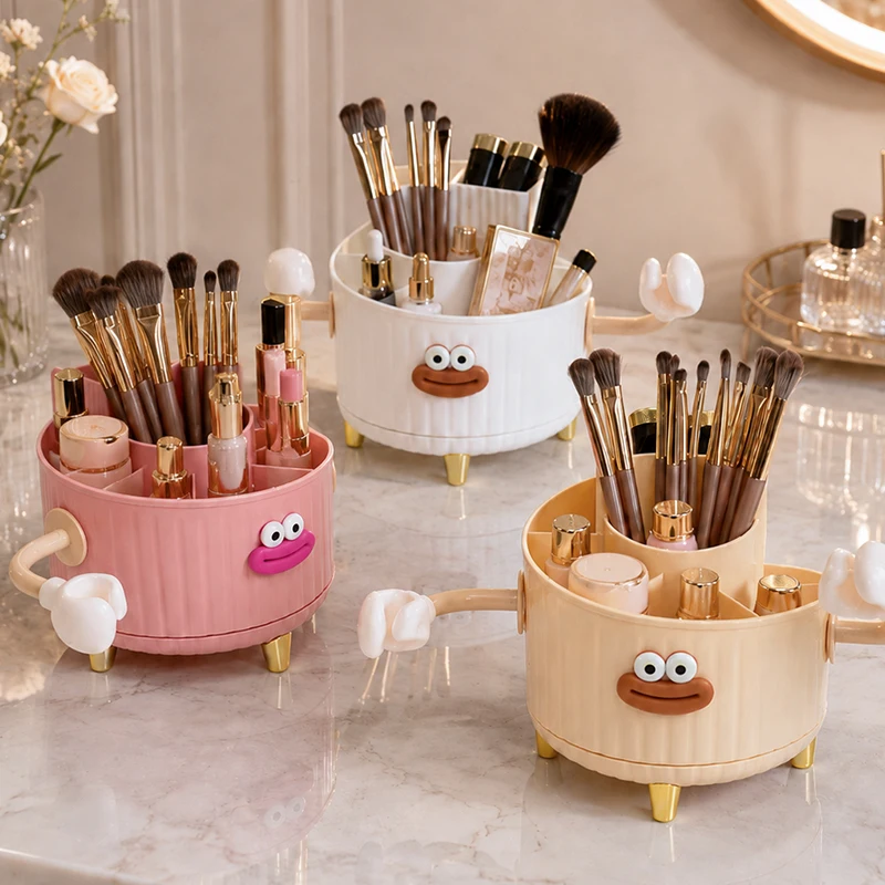 360-Degree Rotating Cartoon Storage Pen Holder |   Can Hold Makeup Brushes or Stationery |   Suitable for Offices, Dressing Tables and Other Places, It Is a Cute and Simple Ideal Holiday Gift.