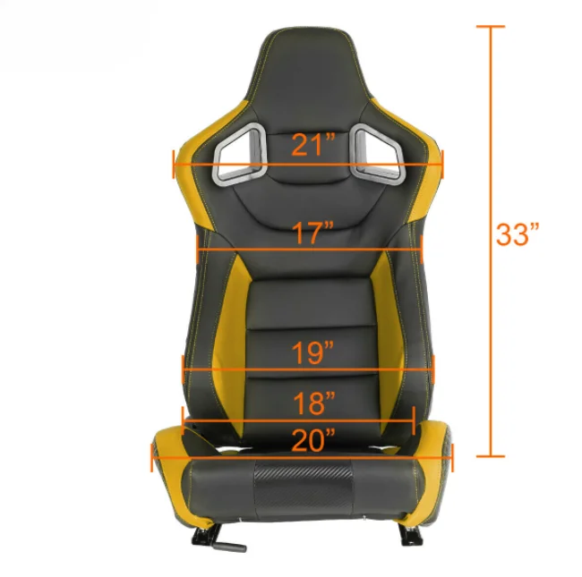 1041 adjustable universal black leather sport gaming car racing seat