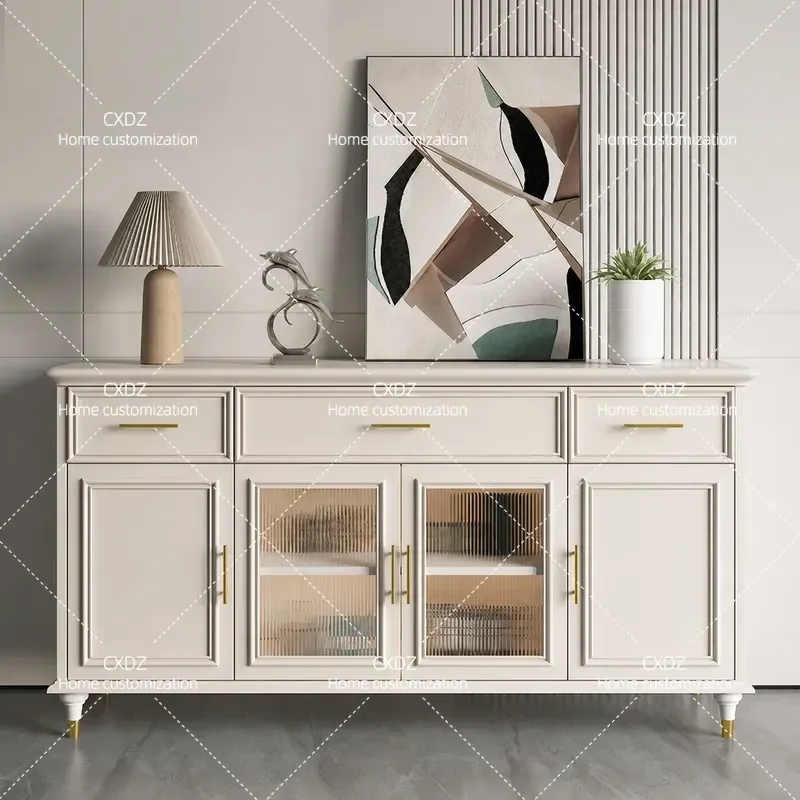 Light Luxury Entrance Cabinet Neoclassical Foyer Decorative Cabinet Post Modern Sideboard Shoe Storage Console Table for