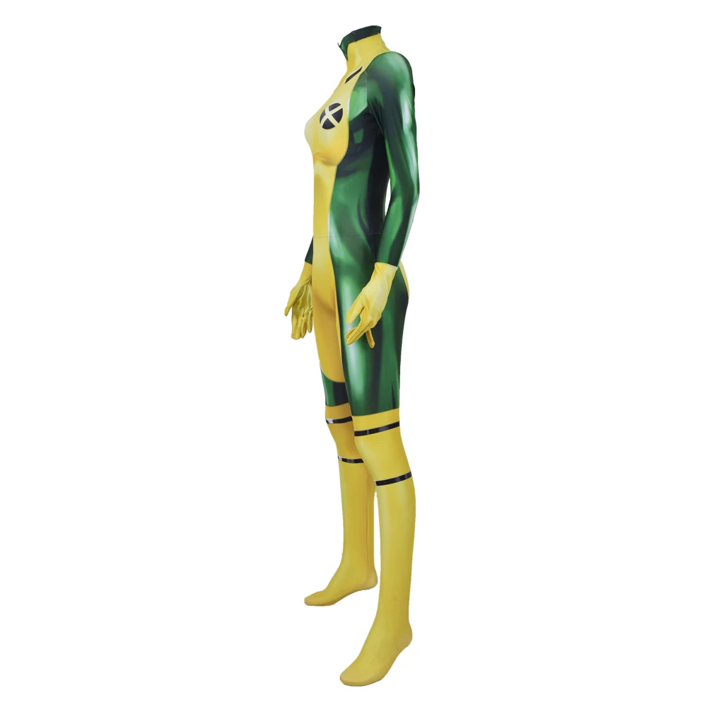 Rogue Costume X-Men Superhero Cosplay Suit Halloween Zentai Party Jumpsuits