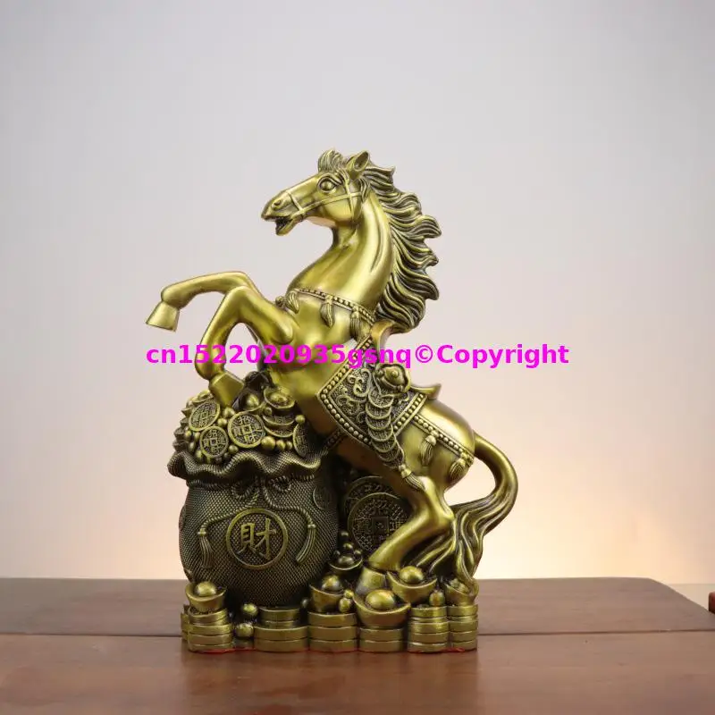 2026 NEW HOME shop attract wealth horse Drive away bad luck talisman ornament Wealth Gathering Treasure Horse copper sculpture