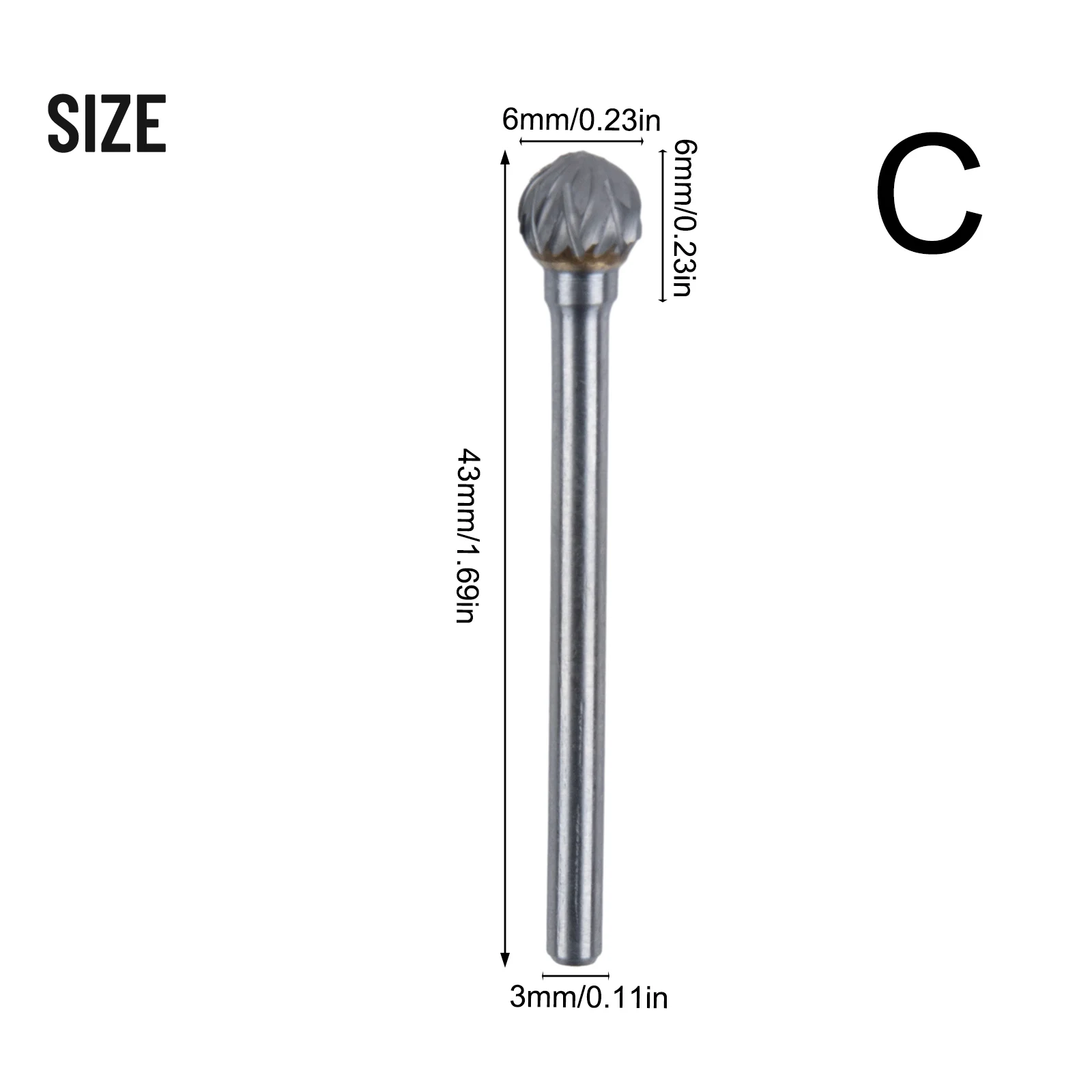 1pc 1/8" Tungsten Steel Rotary Rasp File Carving Grinder Abrasive Tools Burr Bits Milling Cutter Drill For Metal Wook