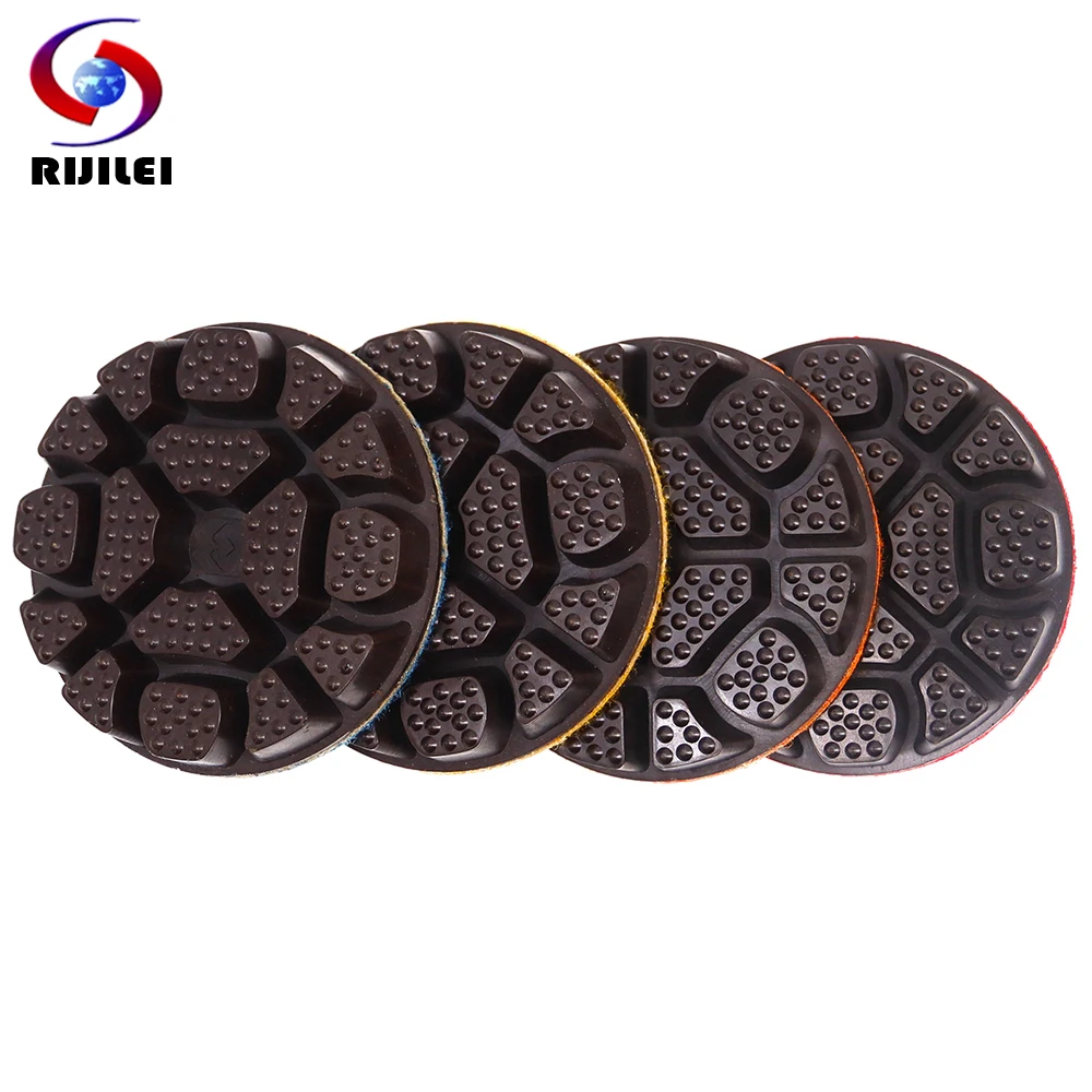 Diamond Dry Polishing Pads para Piso de Concreto Discos de Moagem Polimento Molhado Pedra de Mármore de Granito Espessantes 10 mm Pcs por Conjunto