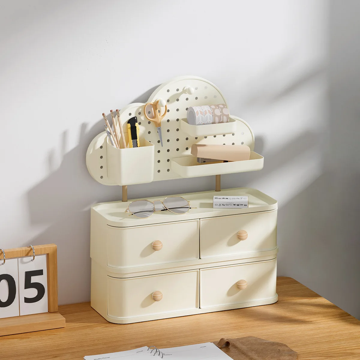 Cloud Hole Board Stationery Organizer Rack Large Capacity Storage Box Desktop Drawer Storage Box  Desk Small Object Storage Rack