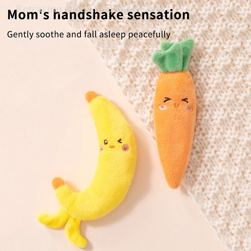 Juguete de peluche de marioneta de mano de plátano y zanahoria de 15cm, juguete calmante suave y transpirable para niños