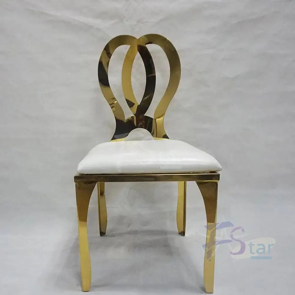 Flower Back Gold Legs Modern Metal Stainless Steel Dining Chair No reviews yet