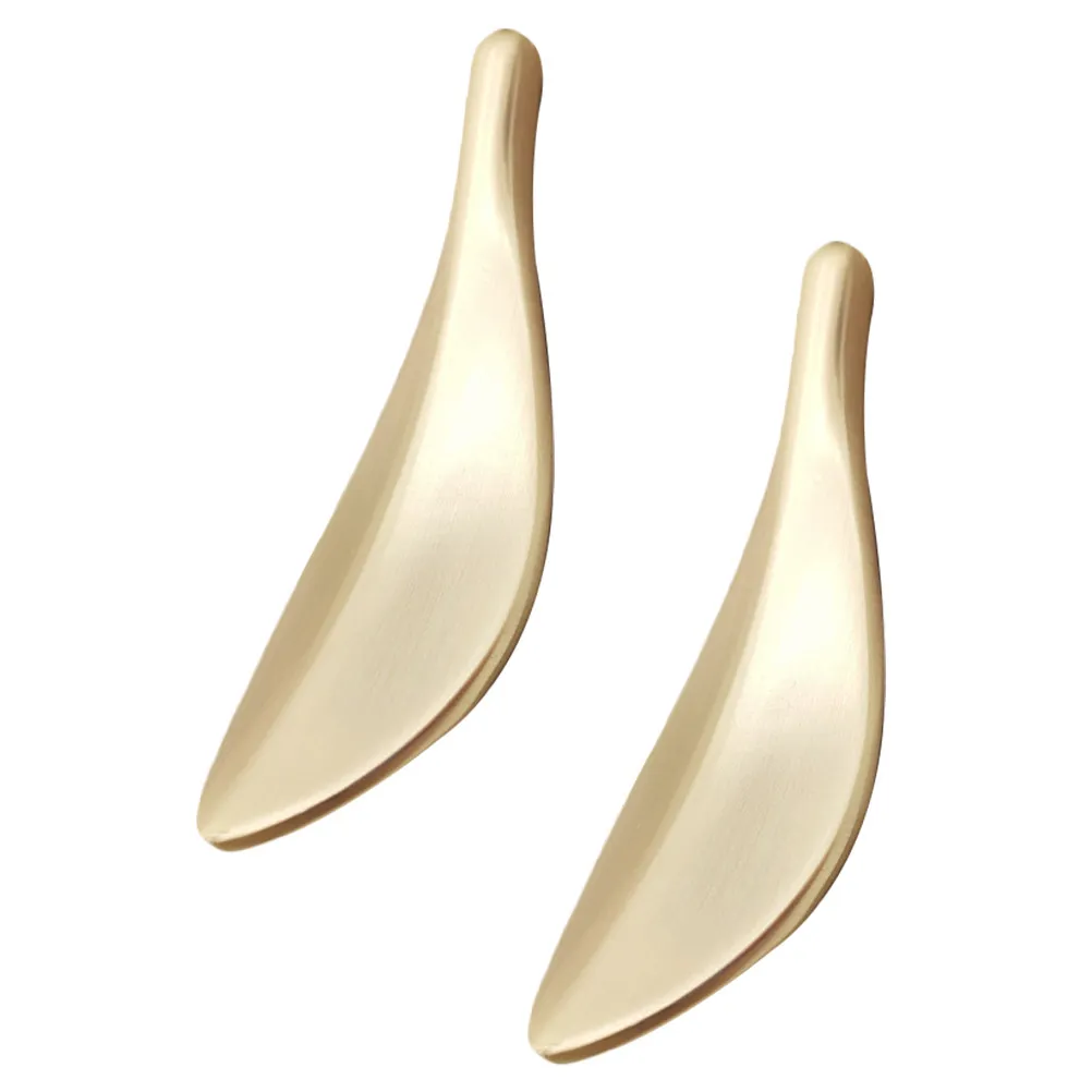 2Pcs Stylish Gold Tone Leaf Design Drawer Pull Handles Zinc Alloy for Kitchen Cabinets Cupboards Wardrobes Desks Bookcases