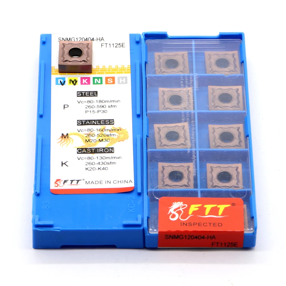 SNMG120404-HA FT1125E Ferramenta De Torneamento Externo Carbide Insere Lâmina De Metal CNC Torno Cortador Ferramentas SNMG