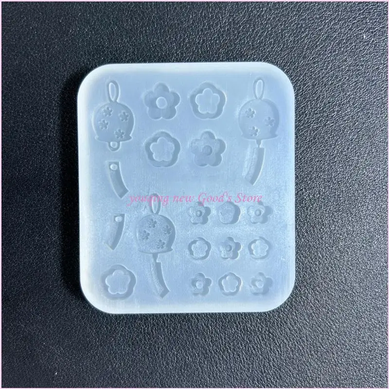

57QA Wind Flower Parts Necklace Mold Resin Art Mold Necklace Silicone Mold Epoxy Resin Keychain Pendant Mold
