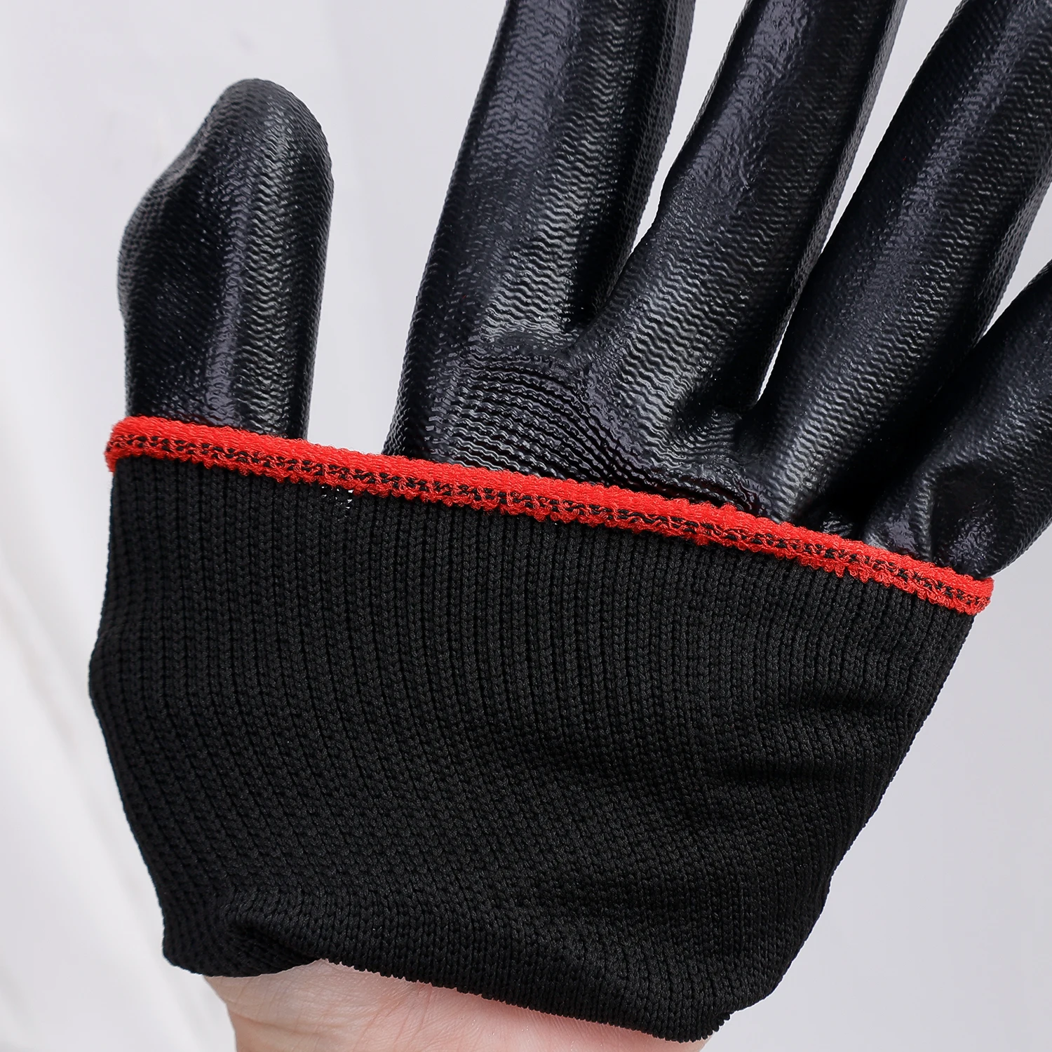 Daily Work Gloves Modern Black Touch Screen Wear-resistant Nitrile Work Gloves Safety Non-slip Carpenter Repairman Tool Mittens