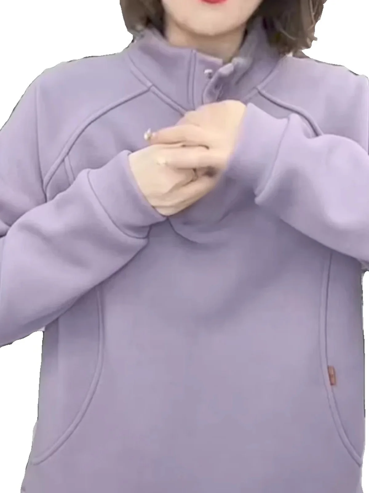 Double-Sided Thiened Warm Sweatirt Women's Loose Base Layer irt Faionable Autumn Winter New Sle Large Size Top