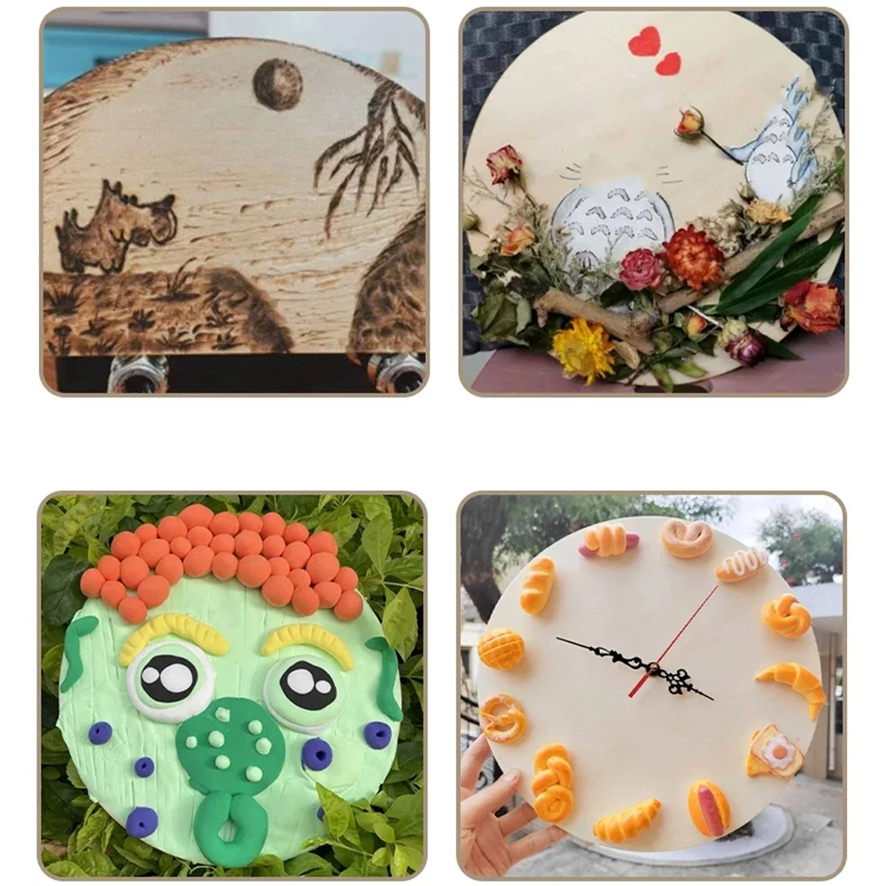 1/4/10Pcs Round Wooden Chips Dia 50/80/100/120/140/150/200/250/300/400mm DIY Handmade Material Thin Wooden Board Thickness 3/5mm