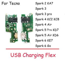 For Tecno Spark 2 3 4 5 6 7 8 7T 8C Go Air Pro KC2 KC6 KF6 KD6 KD7 KE7 KC8 KF8 KG6 KF6P USB Charging Board Dock Port Flex Cable