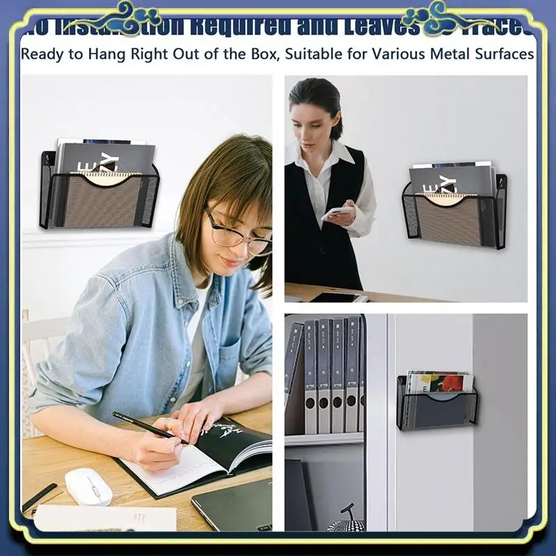 Portable Magnetic File Holder Capacity Office Hanging Magazine Rack For Refrigerator, File Cabinets