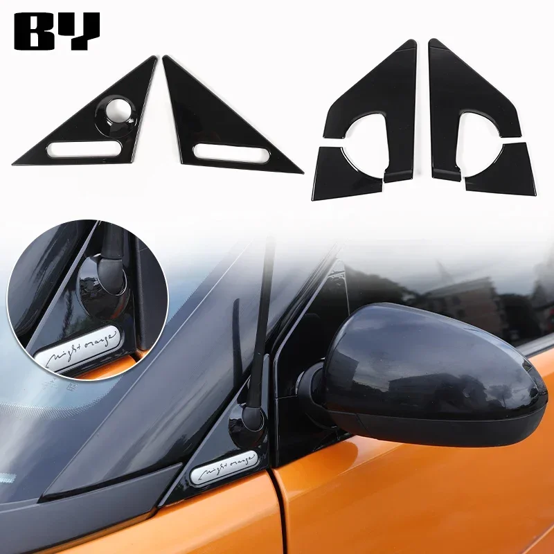 

For Smart Fortwo 2009-2015 ABS Carbon Fiber Car Rear View Mirror Triangle Panel Cover Trim Sticker Car Accessories