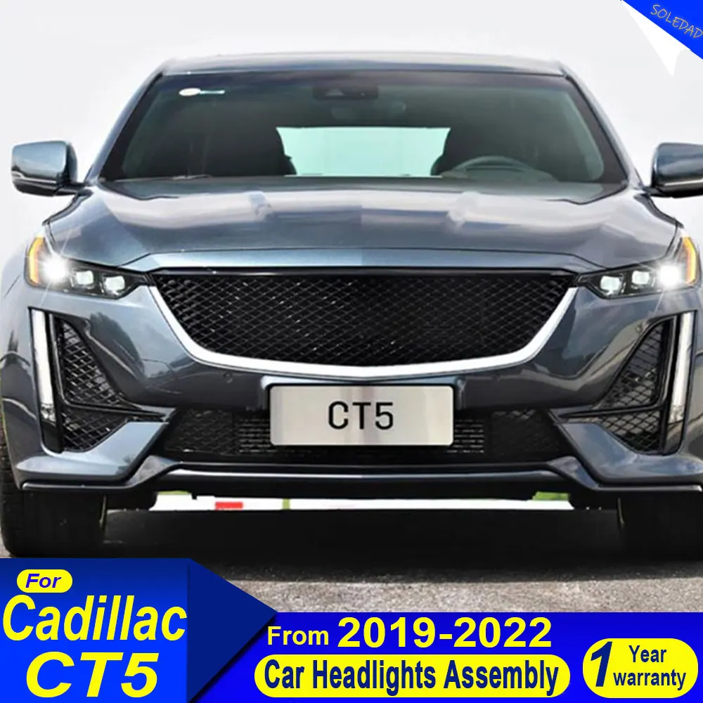 

Комплект из 2-х светодиодных фар для Cadillac CT5 2019-2023: Обновленные передние фары, аксессуары, установка Plug and Play