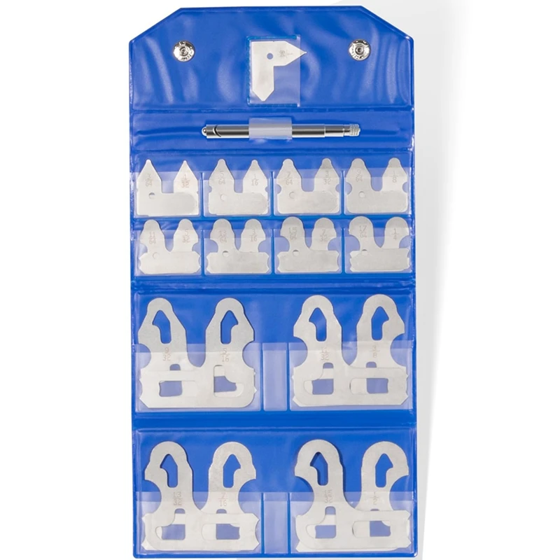 

A30R-25-Piece Radius Gauge Set 1/64Inch-1/2Inch Gauges With Holder, Radius Measuring Tool