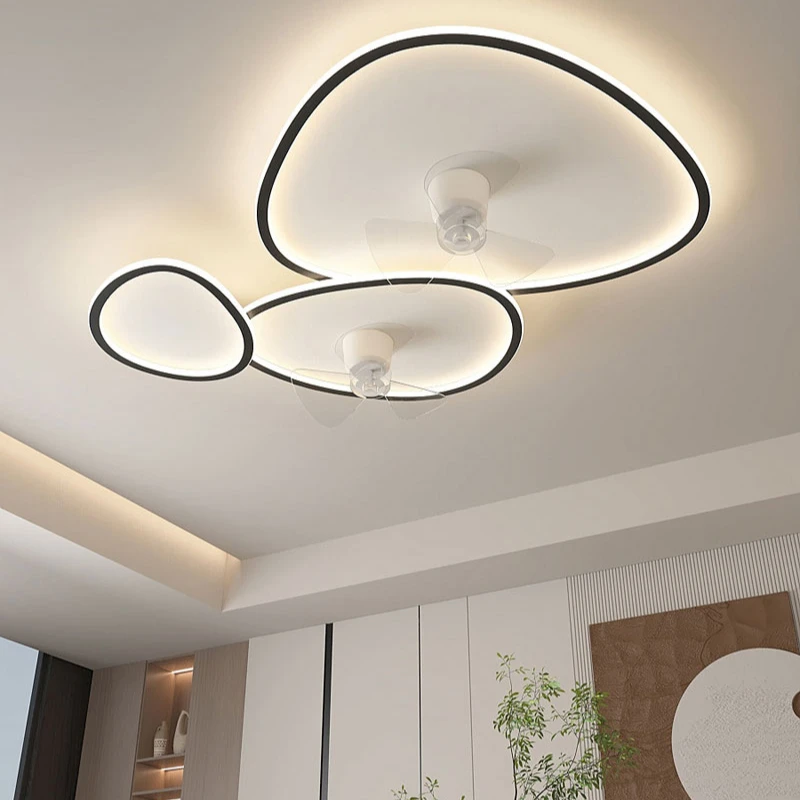 Modern Minimal Ceiling Fan Lamp Ultra thin Creative Integrated Fan Lights Suitable for Summer and Winter 220V Only