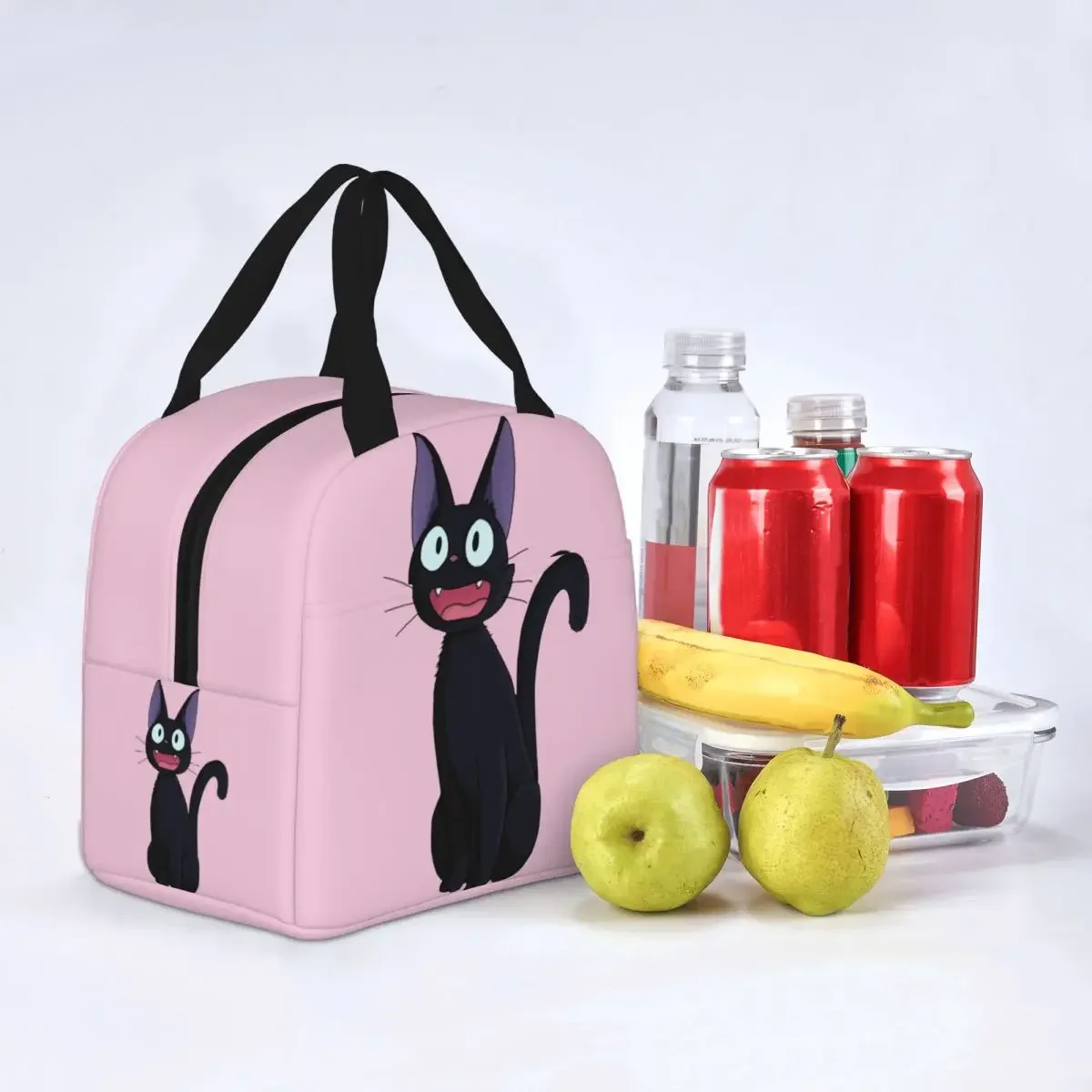 Kiki\'s Delivery Service Witch Jiji Cat Kawaii Insulated Lunch Bags Cooler Bag Lunch Container Tote Lunch Box Food Storage Bags