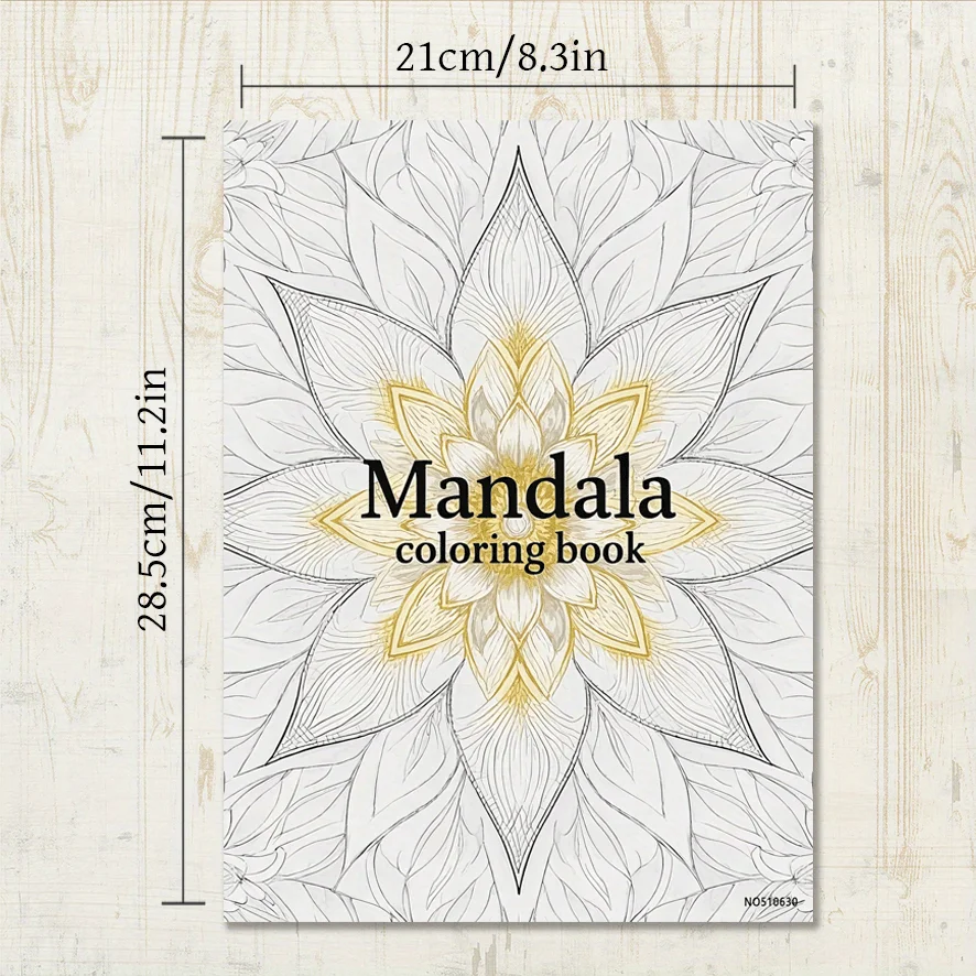 Mandala Coloring Book - 8.3x11.2 inches Stress relief coloring book 22 pages of art therapy illustrations to relieve anxiety