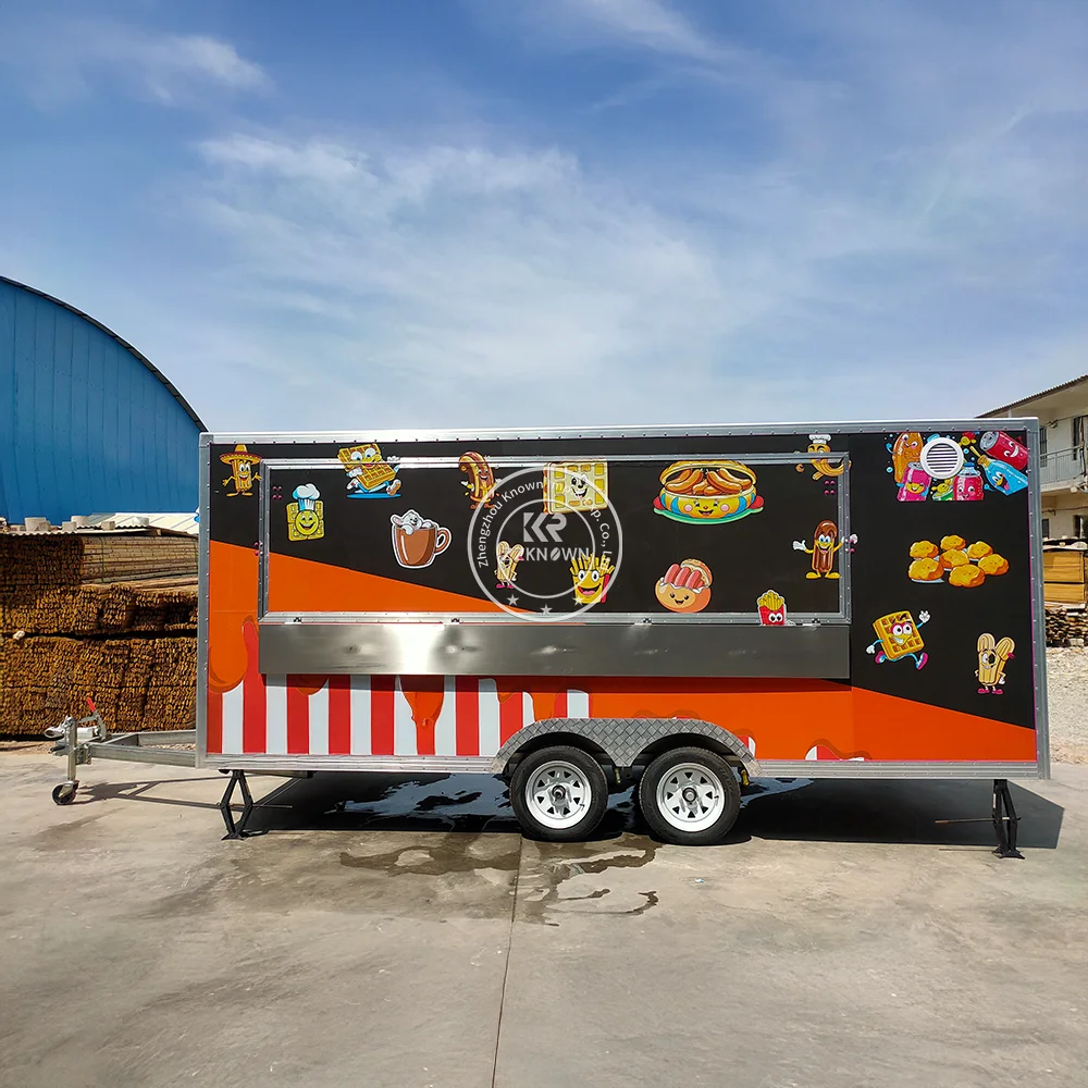 

Refrigreator And Freezer Ice Cream Food Truck Trailer For Sale Fully Equipped Mobile Restaurant Kitchen Fast Food Trailer