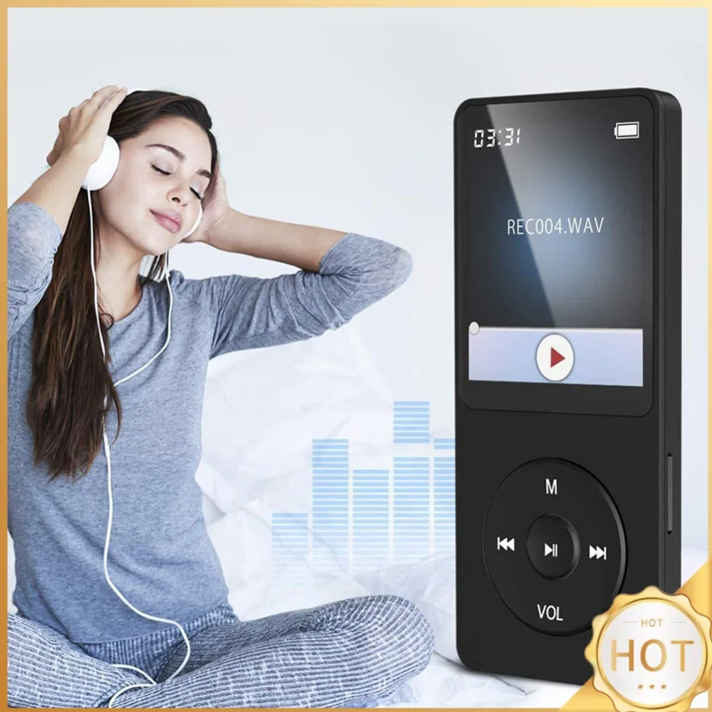 MP3-плеер со встроенным динамиком, Hi-Fi-плеер для музыки без потерь, Bluetooth 5.0, диктофон, поддержка FM-радио, запись электронных книг