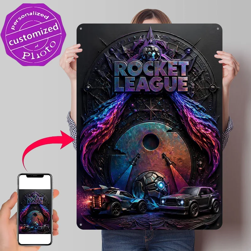 Rocket League Game Art Metal Poster Perfect Gift for Fans Lovers Personalized Wall Art Metal Sign for Bar Accessories Decor Room