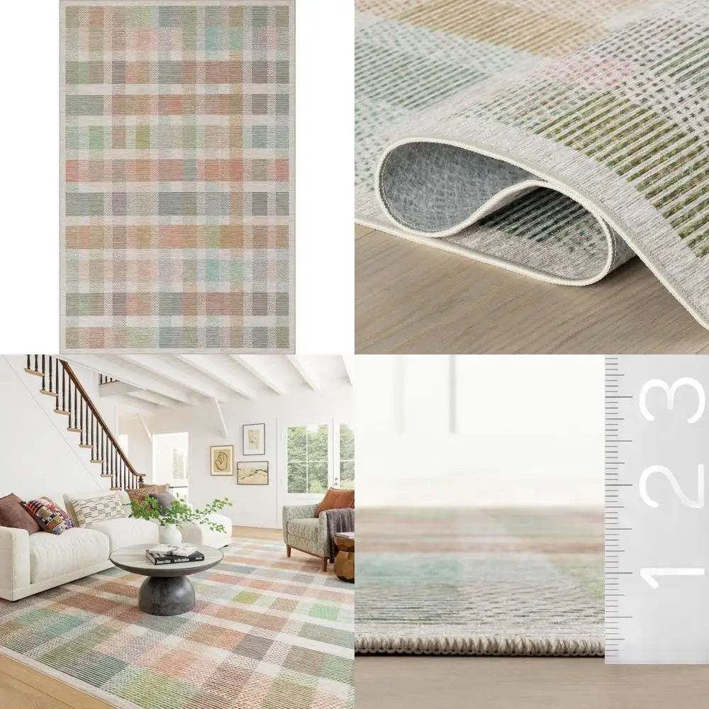 

Разноцветный и цветной плед цвета слоновой кости, который можно стирать в машине, 3x5 футов, прочный и стильный для домашнего декора