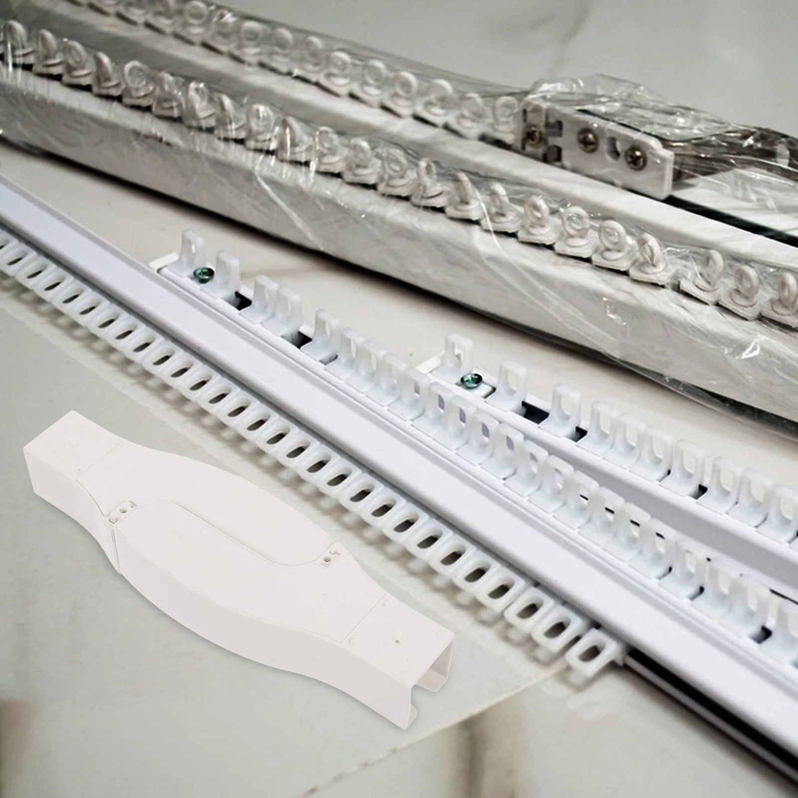 2 قطعة موصل مسار الستارة تصميم حجب الضوء المرن للسقف جدار جبل لا الحفر سهلة التركيب Rv الزاوية