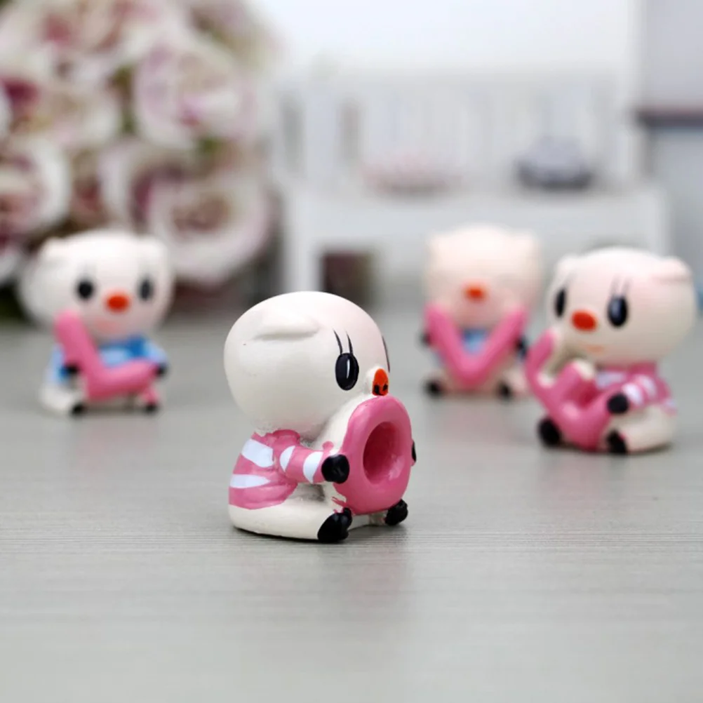 

4Pcs Resin Pig Car Dashboard Decor Cute Car Interior Accessories Small Ornaments for Home Office Decoration