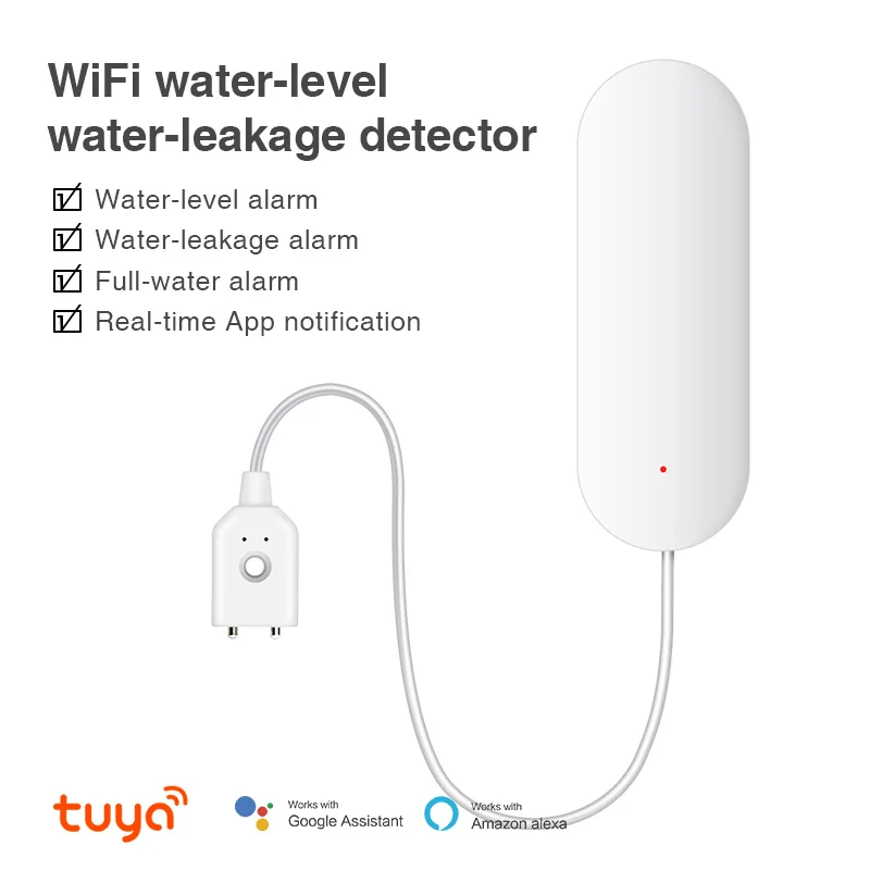 Tuya WiFi Water Level Sensor Leakage Alarm Flood Leak Detector Smart Home Life APP Water Alert Overflow Alarm Security System