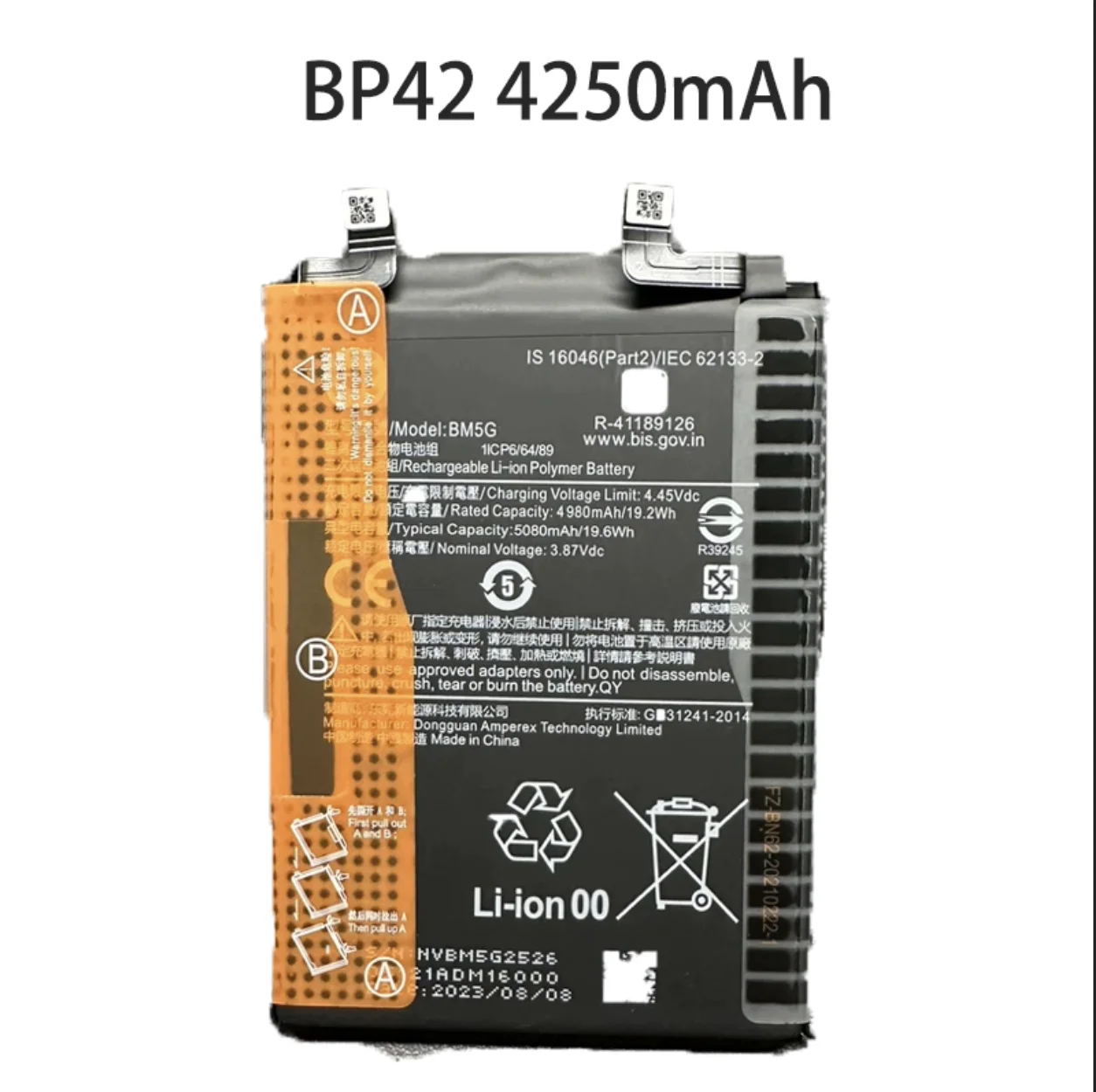 بطارية أصلية للهاتف المحمول Xiaomi Mi 11 Lite بطارية BP42 بقدرة 4250 مللي أمبير في الساعة خلية أساسية ذات سعة كبيرة