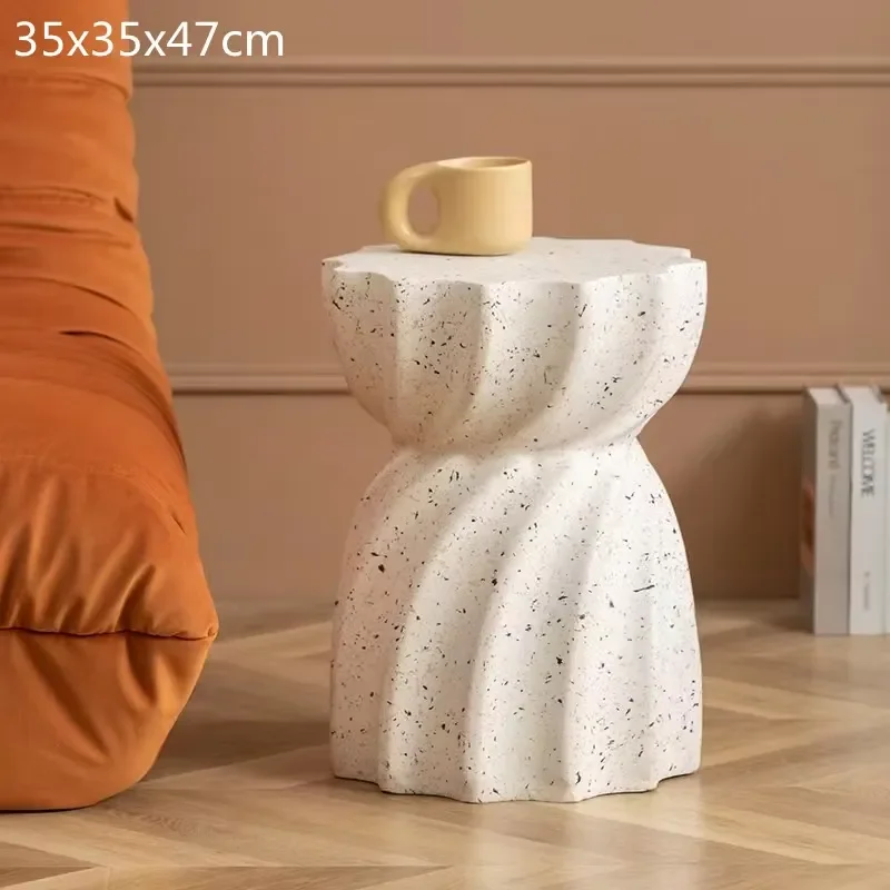 for Modern Creative White Corner Table Living Room Bedroom Magnesium Oxide Casual Round Table Furniture