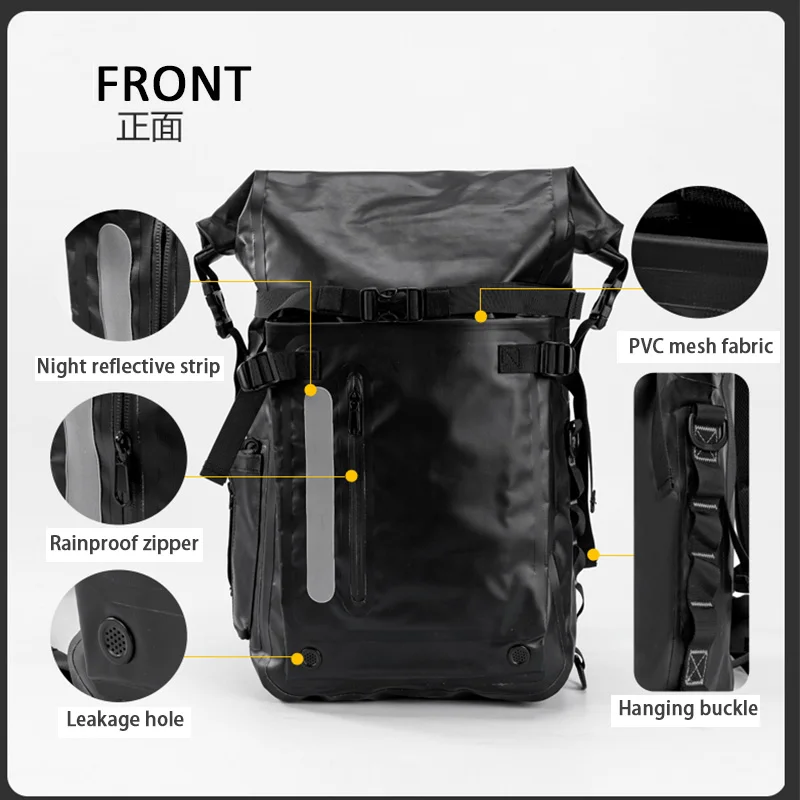 Waterproof outdoor backpack with long fins, Equipment Swimming River Tracing Drifting Dry Wet Separation Bag Snorkeling Backpack