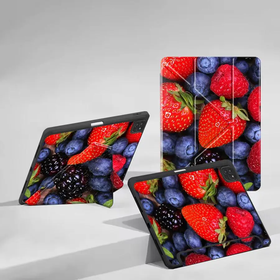 Strawberries And Blueberries Tablet Case For iPad Air 4 5 M3 M2 1 2 M4 11inch Pro 11th 10th 9th 8th 7th 12.9inch Pro 2025 Mini 6