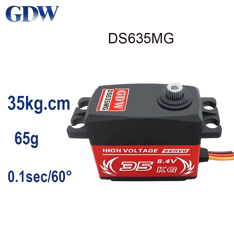 GDW DS635MG 35KG High Torque Metal Gear Standard Brushless HV Servo digitale per RC Car Aircraft Fixed Wing Turbojet UAV Robot