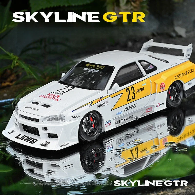 

1:24 Nissan GTR R34 Skyline S15 Modified Vehicle Alloy Car Model Sound and Light Children's Toy Collectibles Birthday Gift