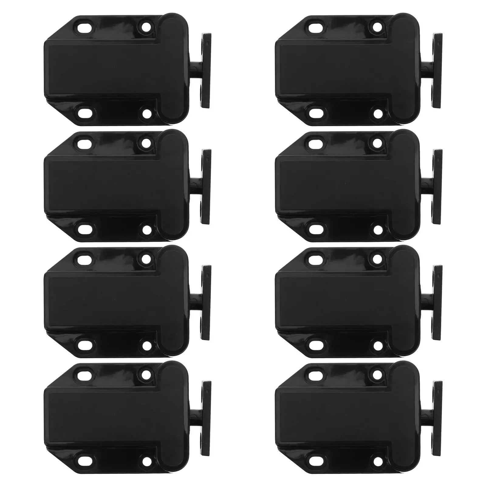 8 Pcs Push Door Latch Cabinet Locks Child Proof Rebounders Closers Device Presser Mechanism Safety Black For Kitchen Mechanism